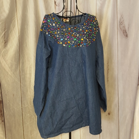 denim bling dress